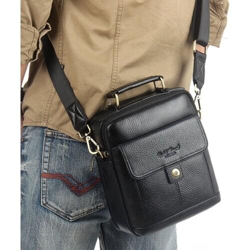 Genuine Leather Men Casual Vintage Shoulder Messenger Cross Body Bag Brand Male Business Tote Handbag New Handbags