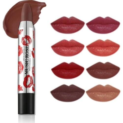 Music Rose lipstick dark colors Nutritious waterproof long lasting Lips makeup cosmetic for women