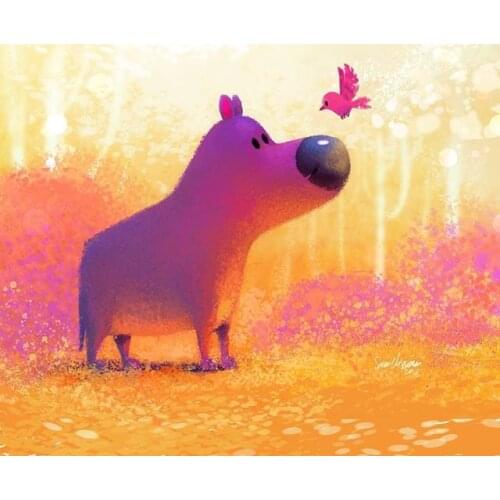 5D DIY Poured Glue Diamond Painting Kits Scalloped Edge Oil Painting Type Unique Handcraft Gift Home Wall Decoration Soft Canvas