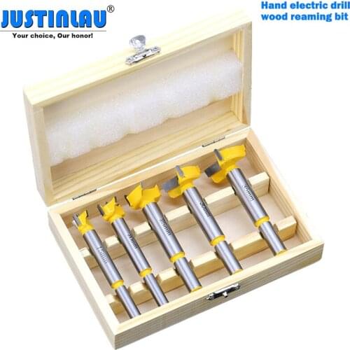 JUSTINLAU 5pc Woodworking Hole Opener Drill Bit Set, Used for Wood Window Hole Opener Twist Drill Wood Drill Milling Cutter Tool