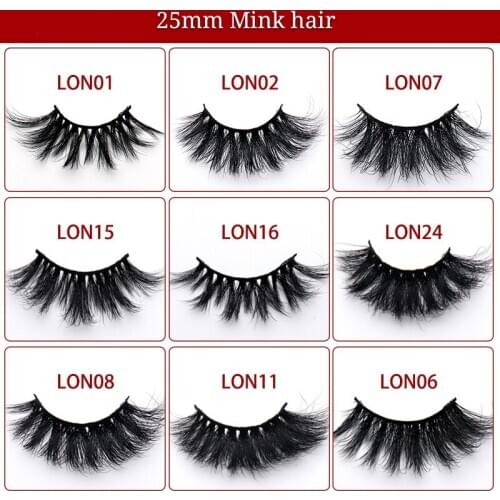 5D Mink Hair False Eyelashes 25MM Long Cross-Eyelashes Thick, Slender and Exaggerated Mink Individual Lashes Makeup Cosmetic