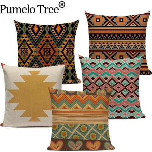 Boho Cushion Cover VillageTextil Plaid Stripes Throw Pillow 45Cmx45Cm Square Sofa And Chair Custom Printing Pillow Cover Cushion