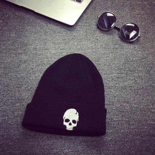 New Autumn and Winter Fashion Mens and Womens Hats Punk Skull Head Korean Personality Hip-hop Hat Pullover Knitted Hat