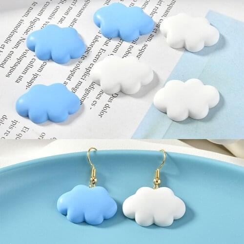 New arrived 60pcs/lot color print cartoon cloud shape resin flatback beads diy jewelry earring/garment accessory