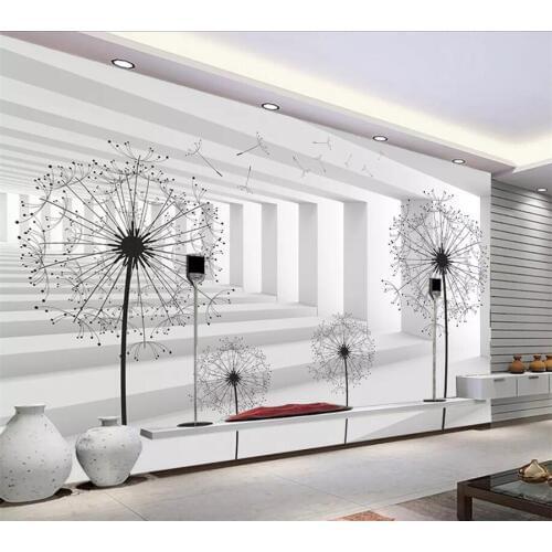 Wellyu Custom wallpaper papel de parede Space corridor dandelion tv background wall papel pintado de pared papel parede 3d