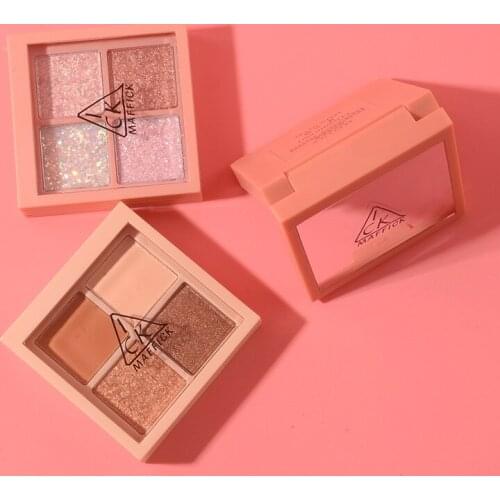 4 Color Glitter Eyeshadow Palette Shine Polarize Eyeshadow Sparkling Duochrome Pigment Cosmetic Natural And Shiny Makeup TSLM1