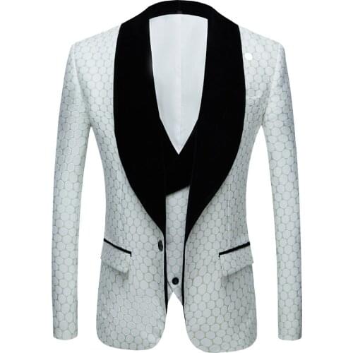 New 2 Pieces Mens Wedding Suit Three Pieces Green Dots Printed Slim Fit Notch Lapel Tuxedos Tailcoat Best Men Double Breasted V