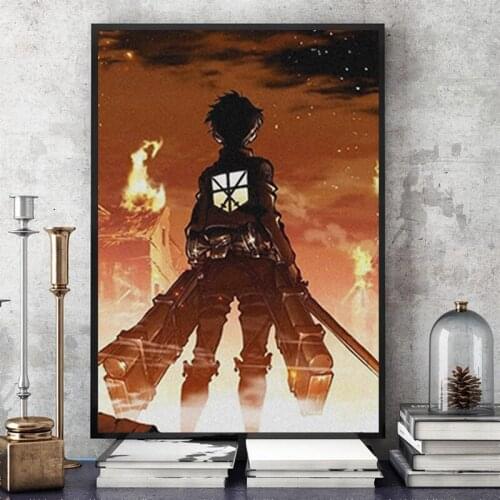 Eren Jaeger attack on titan Shingeki no Kyojin anime poster Canvas Wall Art Decoration prints for Home bedroom decor Painting
