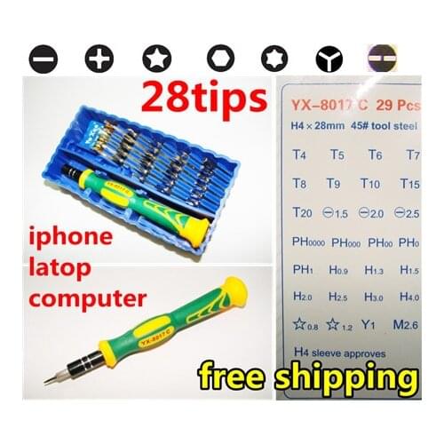 Precision Multi-function Electron Torx Phillips Screwdriver Tool Set 28 In 1 for iphone,imac laptop computer mobile repair tool