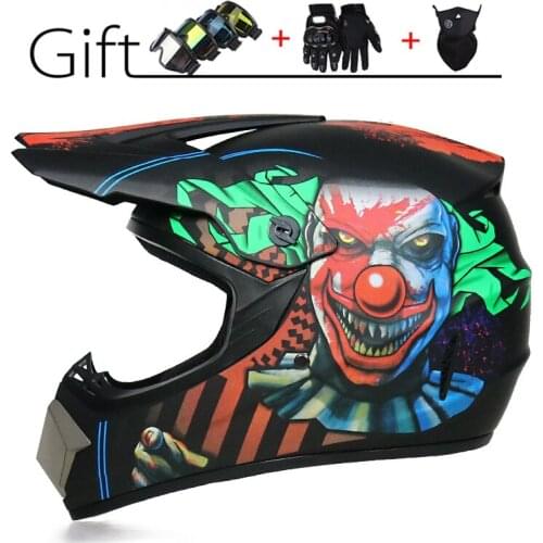 Professional Light Weight Motorcycle Off-road Helmet 3 Free Gift Fashion Design Downhill Mountain Helmet Suitable Kid
