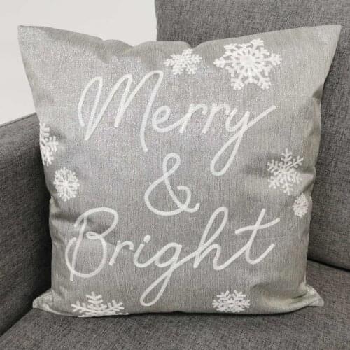 Snowflake Merry Christmas Square Cushion Cover Throw Pillowcase Modern From Factory