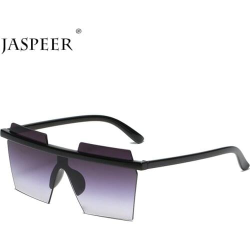 JASPEER Trendy Women Square Sunglasses Men One Piece Rimless Sun Glasses Brand Designer UV400 Shades Punk Female Eyewear