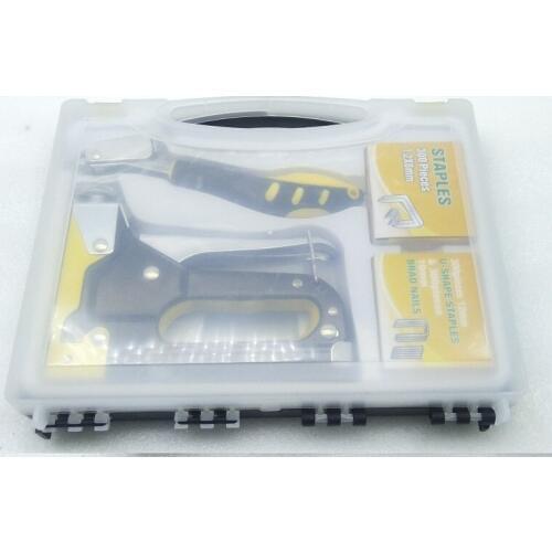 New 3in1 Household heavy duty Manual Nail Staple Gun Furniture Stapler For Wood Door Upholstery Framing Rivet Gun Kit
