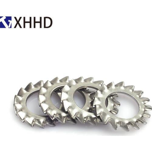 External Toothed Gasket Washer Serrated Lock Washer 304 Stainless Steel M2.5 M3 M4 M5 M6 M8 M10 M12 M14 M16 M18 M20 M24 M30