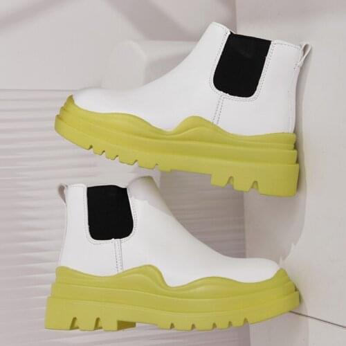 New 2021 Autumn Winter Women Martin Boots Female Round Toe Platform Slip On Shoes Fashion Ladies Spring Ankle Short Boots