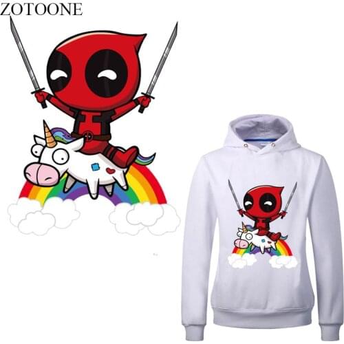 ZOTOONE Cartoon Unicorn Patch Iron On Transfers for Clothes Heat Transfer DIY Appliques Decoration Christmas Gift For Kids E
