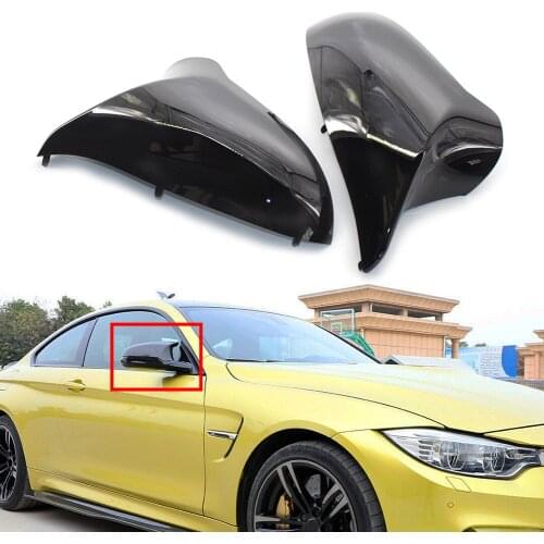 1Pair Gloss Black ABS Car Rearview Mirrors Cover Side Mirror Cap For BMW F80 F82 F83 M3 M4 Series 2014 2015 2016 2017 2018 2019