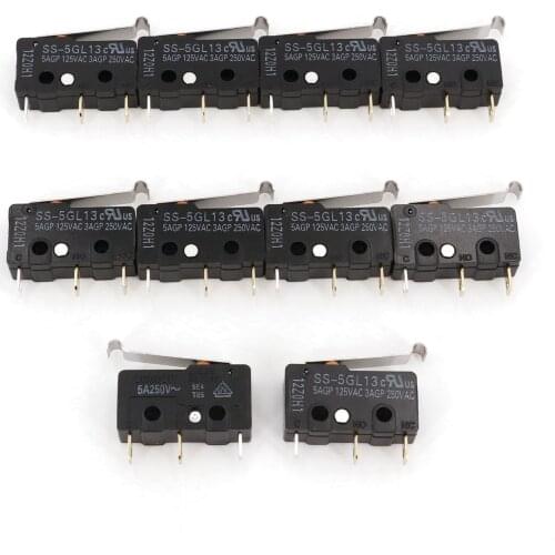 10Pcs OMRON SS-5GL13 Simulated Roller Lever 3Pin SPDT Subminiature Basic Micro Switch