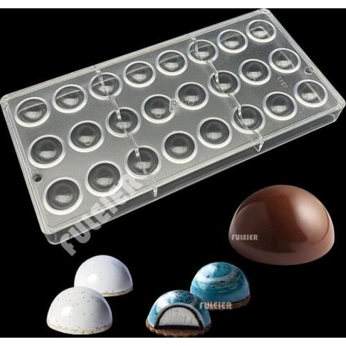 24 holes (15mm) Half Sphere Polycarbonate Chocolate Mold Baking Mousse Candy chocolate mould Cake Confectionery Tools Bake