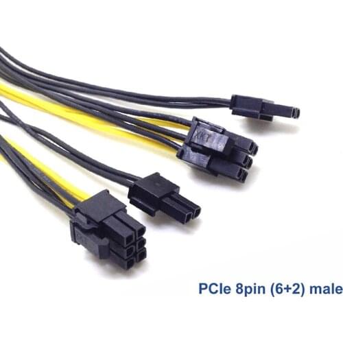 500 Pcs PCI-Express PCIE 8 Pin to Dual 8 (6+2) Pin VGA Graphic Video Card Adapter Power Supply Cable 20cm