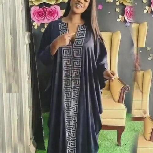 African Design Silk Dashiki Dress Beading Abaya Bat Bandage Maxi Bazin Vintage Long Sleeve Robe Gowns Africa Sexy Lady Party