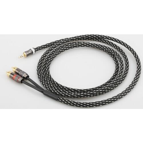 2020 Audiocrast 3.5mm to RCA Cable 2-Male RCA to AUX Cable 99.99% 4N-OFC 1/8 to RCA Stereo Cable Audiophiles Headphone RCA Cable