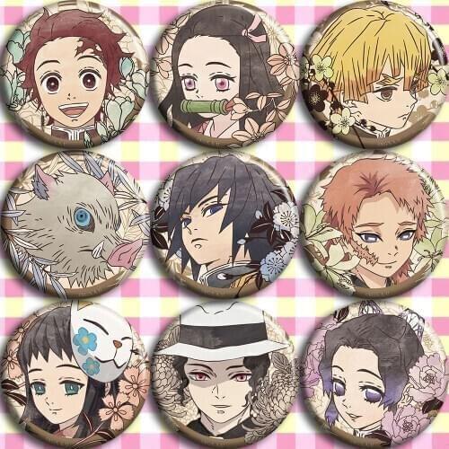 Brdwn Demon Slayer: Kimetsu no Yaiba Kamado Tsuyuri Kanawo Tanjirou Kamado Nezuko Shinazugawa Genya Cosplay Badge #BC