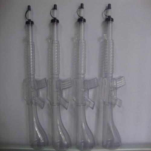 Gun type plastic pearl milk tea burst milk cola beverage space singular 1000ml wedding festival adult Straw water bottle