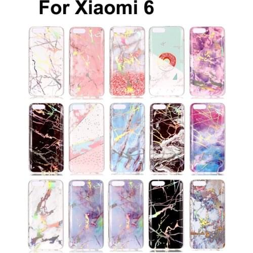 For Xiaomi 6 mi6 Laser print Marble painted TPU phone cover capa,for xiaomi6 MI 6 anti-fall silica soft back case fundas