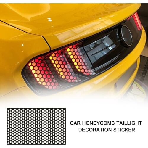 1PC Black Car Rear Tail Light Honeycomb Stickers Car Exterior Accessories Taillight Lamp Cover For All Car Models Car Accessorie