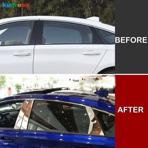 For Honda Accord 2018 2019 Stainless Steel Car Window Frame Trim Center B+C Pillar Protector Decoration Exterior Accessories