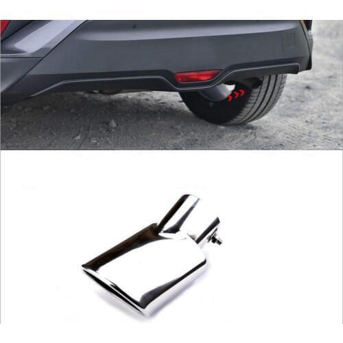 For TOYOTA C-HR 2017 1 set Exhaust Muffler Tip Stainless Steel Pipe Chrome Trim Modified Car Rear Tail Throat Liner Accessories
