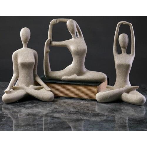 Nordic Art Meditation Yoga Pose Statue Figurine Home Decor Modern Minimalist Creative Yoga Girl Ornaments Furnishing