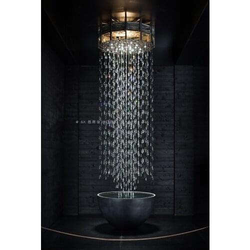 Meteor shower chandelier crystal hotel lobby living room beauty salon duplex corridor staircase villa entrance hall chandelier