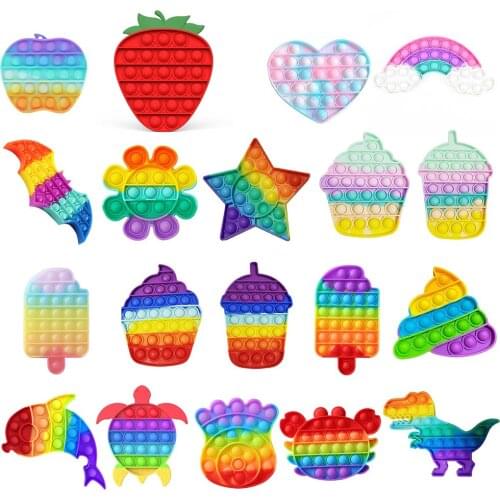 Ice Cream Bubble Toy Sensory Toys Early Education Puzzles Autism Stress Relief Animal Fruit Cognitive Educational Toys