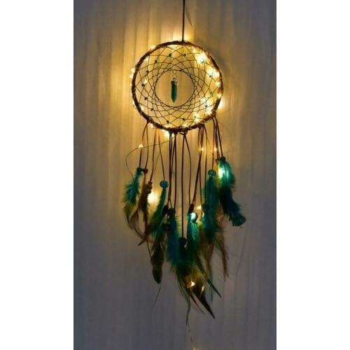 Dream catcher Led Handmade Dreamcatcher Feathers Night Light dream catchers Wall Hanging Home Room decoration