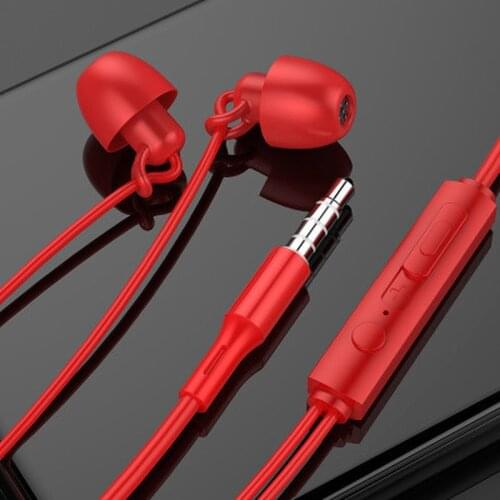 In-ear Earphones For Sleep Noise-Proof Wired Control Universal Earbuds With Microphone For Mobile Phone PC Tablet
