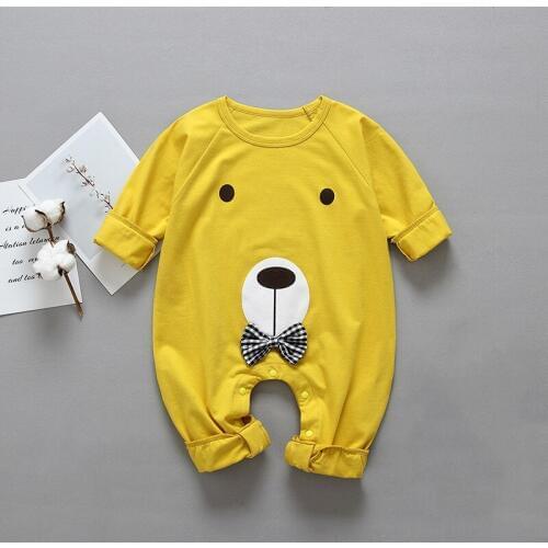New Fashion Arrival kids Cartoon Clothes Cotton bear pig Boys Romper Long Sleeve Warm Girls Clothing Baby Clothes