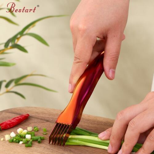 1 Pcs Chopped Green Onion Stainless Steel Slice Cutlery Vegetable Cutter Sharp Scallion Cutter Shred Kitchen Tool