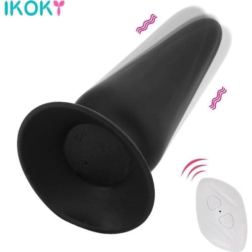 Silicone G-spot Prostate Massager Vibrating Butt Plug Suction Cup Anal Vibrator Wireless Remote Control 10 Speeds