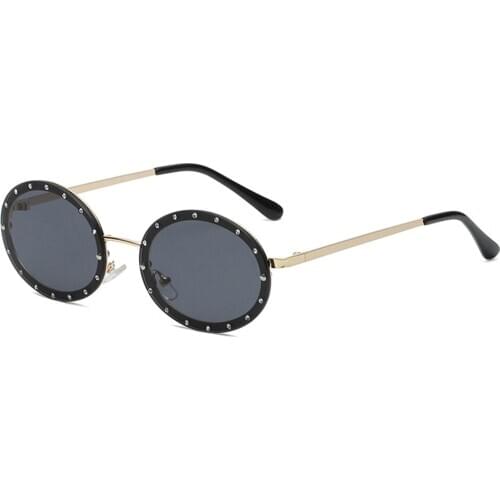 Veshion Diamond Sunglasses Women Luxury Brand Designer Sun Glasses Round Shades Rhinestone Frames Ladies Crystal Eyeglasses UV