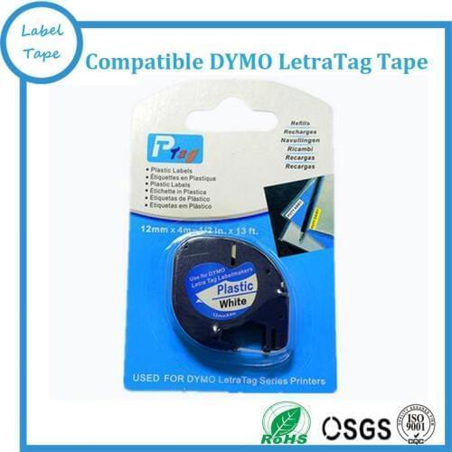 Compatible black on white LT 91201 label tapes for DYMO label maker LetraTAG