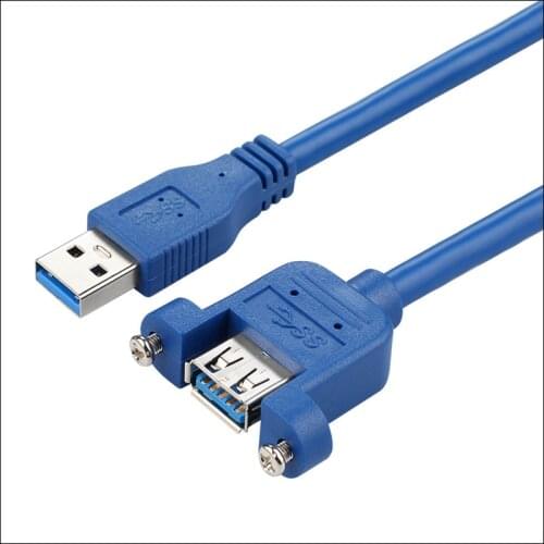 Standard USB 3.0 Male to Female Extension Connector Cable With Panel Mount screw Hole 0.3m 0.6m 1.5m 3m