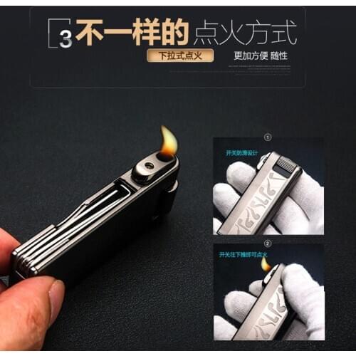 Turbo Flint Gas Lighter Butane Cigar Cigarette Lighters Smoking Accessories Gadgets For Men Creative Portable Outdoor