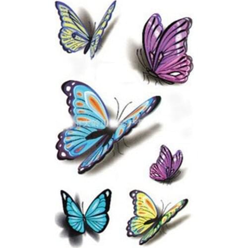 3D Temporary Colorful Butterfly Tattoo Sticker Body Art Removable Waterproof Hot Húdié wénshēn 4/5000 Butterfly Tattoo