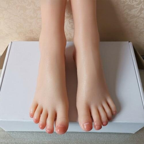 Female Foot Model Visible Blood Vessels Mannequin Silicone 1:1 Lifesize for Manicure Art Jewelry sockings TPE ZISHINE TG3301