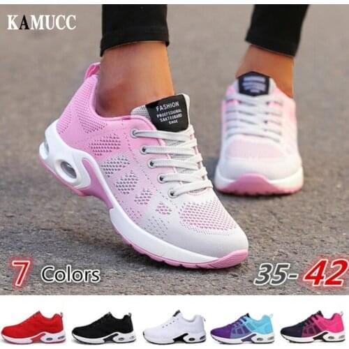 Ladies Trainers Casual Mesh Sneakers Pink Women Flat Shoes Lightweight Soft Sneakers Breathable Footwear Basket Shoes Plus Size