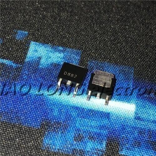 20PCS/LOT D882 D882M 2SD882 3A 40V NPN TO-252 transistor TO252 SMD In Stock new original