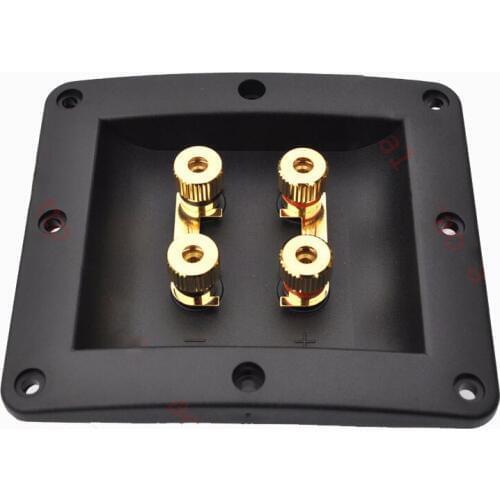 5pcs High Quality Four Speaker Junction Box Audio Cable Terminal Block Terminal Banana Connector Seat Copper Gold-plated