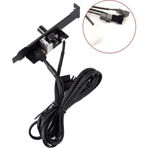 12V Adapter 4/3Pin Power Supply 3Way Cooling Fan Hub Regulator Speed Cable